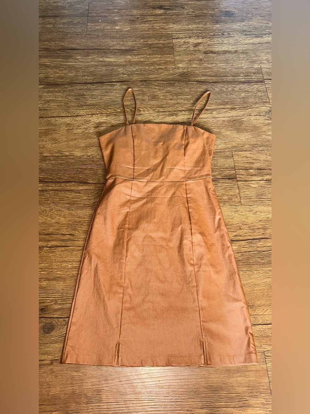 Altar'd State Copper Brown Spaghetti Strap Mini Dress